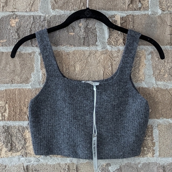 NWT Everlane The Cozy Stretch Tank Top Wool Yak Hair Blend Small Gray - Picture 2 of 8